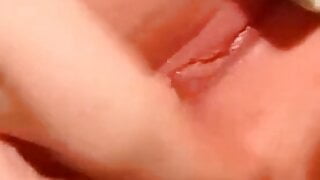 Girl fingers her asshole close up