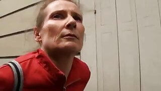 Elisa sexy french milf gangbanged by 3 guys in the cave