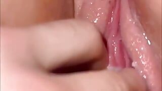 cum covered vagina gets fingered – of leak