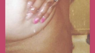 Wet sexy body in the shower taking videos for my husband